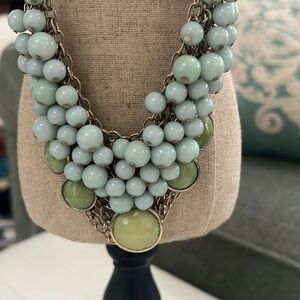 Pale turquoise green stones necklace
